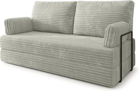 Masseno Sofa piankowa SILAR z funkcją spania, Kanapa z pianki do salonu, Bezmontażowa, Tkanina sztruksowa – Jasnoszary TILIA 83