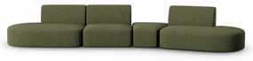 Zielona sofa z tkaniny szenilowej prawostronna 428 cm Paolo – Milo Casa