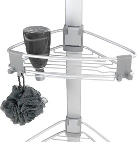 Aluminiowa teleskopowa półka łazienkowa w kolorze matowego srebra Purio – Wenko