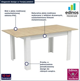 Stół rozkładany 120x80 dąb sonoma + biały P9-Z64