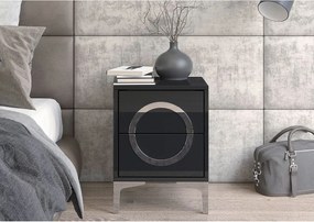 Czarna nowoczesna szafka nocna Dancan EVA / połysk