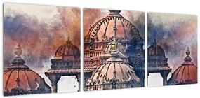 Obraz - Akshardham, New Delhi, Indie (z zegarem) (90x30 cm)