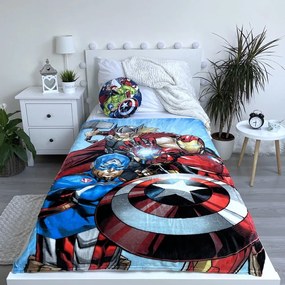 Koc dziecięcy z mikropluszu 100x150 cm Avengers Heroes – Jerry Fabrics