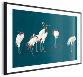 Plakat Wieczór nad stawem 60x40 cm z ramą czarną z marginesem ARTGEIST B