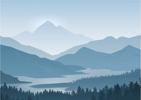 Obraz - Góry oczami grafika (70x50 cm)