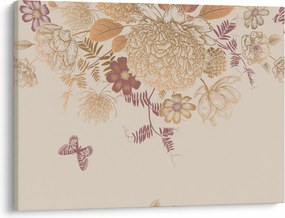 Obraz - Vintage kwiaty i motyle (70x50 cm)