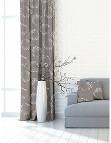 Zasłona dekoracyjna motyw roślinny dmuchawce beżowa - szer. 150 cm