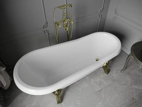 Mexen Retro wanna wolnostojąca 170 x 75 cm, biała, nogi złote - 53251707500-50
