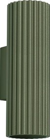 Lampa Ścienna Minimalistyczny Karbon, Aluminium - 2 Źródło - L.6.5 X H.20 Cm - Zielony Oliwkowy