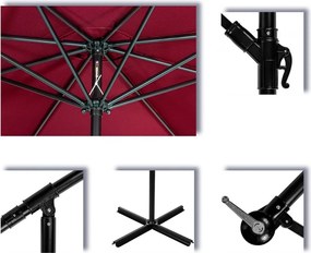 STILISTA Parasol z pokrowcem Ø 3 m, czerwony