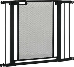 PawHut Brama schodowa zabezpieczająca dla zwierząt, Bramka dla psów, regulowana od 75 cm - 103 cm, Czarny