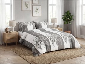 PrzytulneMieszkanie.pl PrzytulneMieszkanie.pl Pościel z mikrowłókna TIRSO szaro-biała Rozmiar pościeli: 2 szt 70 x 90 cm | 200 x 220 cm