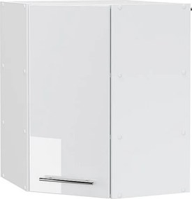 Szafka wisząca narożna biały wysoki połysk 57x34.1x72 fame-line