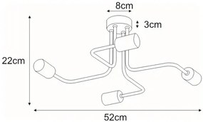 Biała industrialna lampa sufitowa bez kloszy - A729-Binta