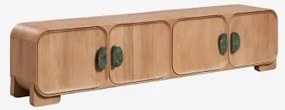 Mebel Rtv Z Drewna Mango I Naturalnego Kamienia Kivalina 220 X 45 Cm & Zielony Marmur Udaipur - Drewno Mango - Sklum