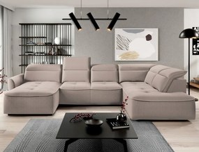 Narożnik MURILLO XL z elektryczną regulacją siedziska Prawostronny w tkaninie VOUGE 02 WERSAL