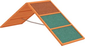 PawHut Rampa Agility dla Psów, Składana, Wysokość Regulowana, Antypoślizgowa, Jodła, do 40 kg, 173 x 59 x 66 cm, Pomarańczowy/Zielony