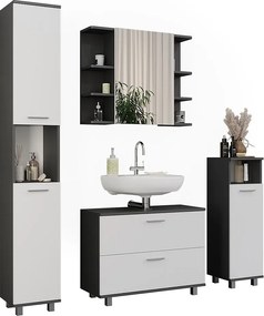 Zestaw mebli łazienkowych antracyt/biały 80.2x33x60.8 ilias