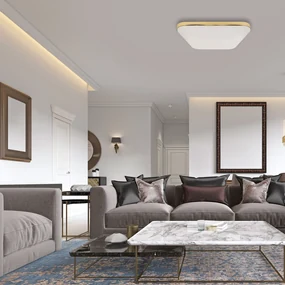 Plafon NEMO GOLD 17W LED, biały, złoty, kwadrat