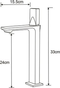 Mexen Crux bateria umywalkowa wysoka, czarna - 744410-70