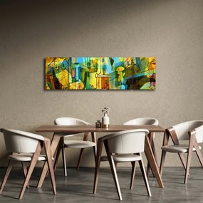 Obraz - Architektura, abstrakcja kubistyczna (170x50 cm)
