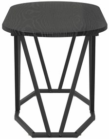 Czarny owalny stolik kawowy industrialny czarny dąb W4-C41