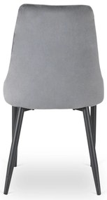 Zestaw Stół Okrągły Rozkładany HARRY 102-142 cm Dąb Artisan/Czarny i 4 Krzesła Tapicerowane BARI Szare Nowoczesne