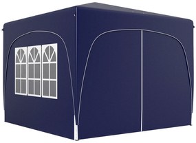 Outsunny 3 x 3 m Pawilon, Pop-up Namiot Ogrodowy z Bocznymi Ścianami i Torbą, UPF50+, Regulowana Wysokość, Granatowy