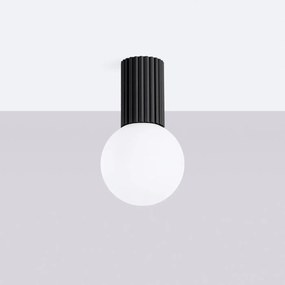 Plafon HALO czarny IP44 ryflowany SOLLUX  LIGHTING