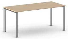 Stół konferencyjny do biura PRIMO INFINITY, 180x90 cm, szaro-srebrna podstawa, buk