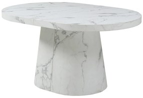 Stół do jadalni rozkładany dla 6 do 12 osób z MDF - Efekt białego marmuru - CLOEVA