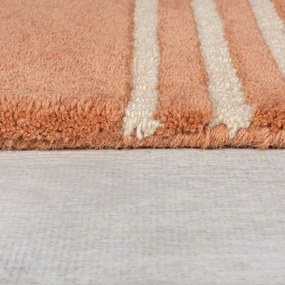 Wełniany dywan tkany ręcznie w kolorze terakoty 200x290 cm Lozenge Terracotta – Flair Rugs