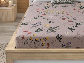 PrzytulneMieszkanie.pl Prześcieradło z mikrofibry HERBAR beżowe 90x200 cm