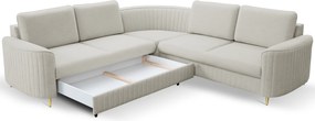 Masseno Narożnik VELA z funkcją spania i pojemnikiem na pościel Narozniki L, Rozkładana sofa - Jasnoszary, CASTEL 80