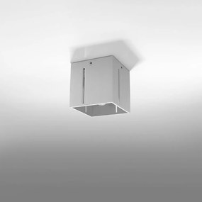 Szara lampa sufitowa z metalowym kloszem 10x10 cm Pax – Nice Lamps