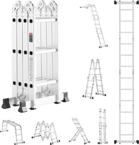Wielofunkcyjna Drabina Składana SucceBuy 7 w 1, 3 Stopnie, Wysokość Robocza 3,5 m, do Pracy