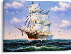 Obraz statku na falach (70x50 cm)