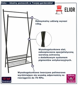 Nowoczesny czarny wieszak na ubrania W8-A08