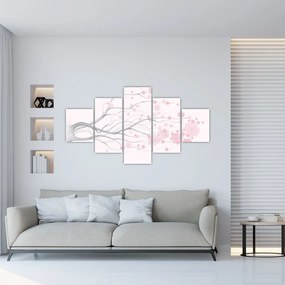 Obraz - Różowe kwiaty (125x70 cm)
