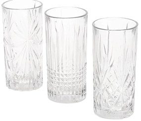 Zestaw 3 szklanek we wzory, 380 ml