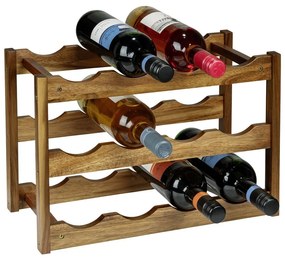 Regał na wino z litego drewna akacjowego w naturalnym kolorze liczba butelek 12 42x28x21 cm Fondi – Wenko