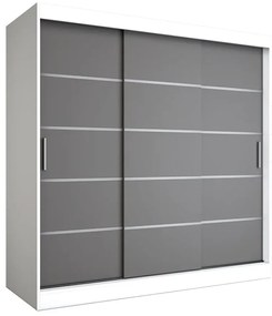 Szafa przesuwna biały + antracyt 200 cm - Bohosa 6X