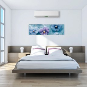 Obraz - Fiołki w wodzie (170x50 cm)