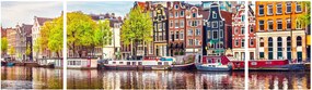 Obraz - Tańczące domy, Amsterdam (170x50 cm)