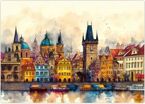 Obraz na szkle - Jesień w malowanym mieście (70x50 cm)