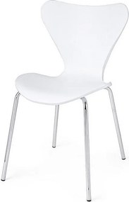 Zestaw 4 białych krzeseł z polipropylenu - COCONUT