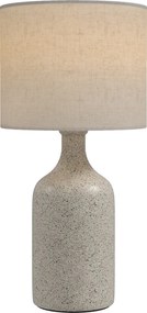 HOMCOM Lampa stołowa, lampka nocna z ceramiczną podstawą, lnianym abażurem, 22x22x45 cm piaskowy+beżowy | Aosom PL