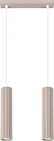 Lampa Wisząca Minimalistyczny Karbon, Aluminium - 2 Źródło - L.30 X H.90 Cm - Taupe