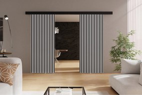 Emporius drzwi naścienne 130 cm Belor Duo - nowoczesne drzwi z imitacją lameli, drzwi naścienne białe