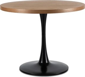 Stół Okrągły LINO 100 cm Dąb Złoty/Czarny Nowoczesny Loft